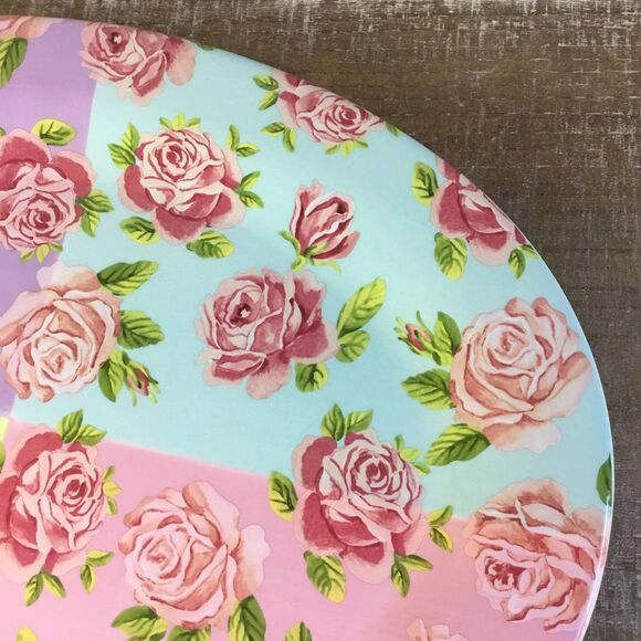 Sweet Olive Designs Rose Collection Pastel Colorblock Shabby Chic Platter Plate - Picture 4 of 10